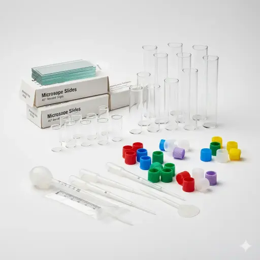 0.1mL 8-Strip Tubes, Low Profile, with Separate 8-Strip Clear Flat Caps, White